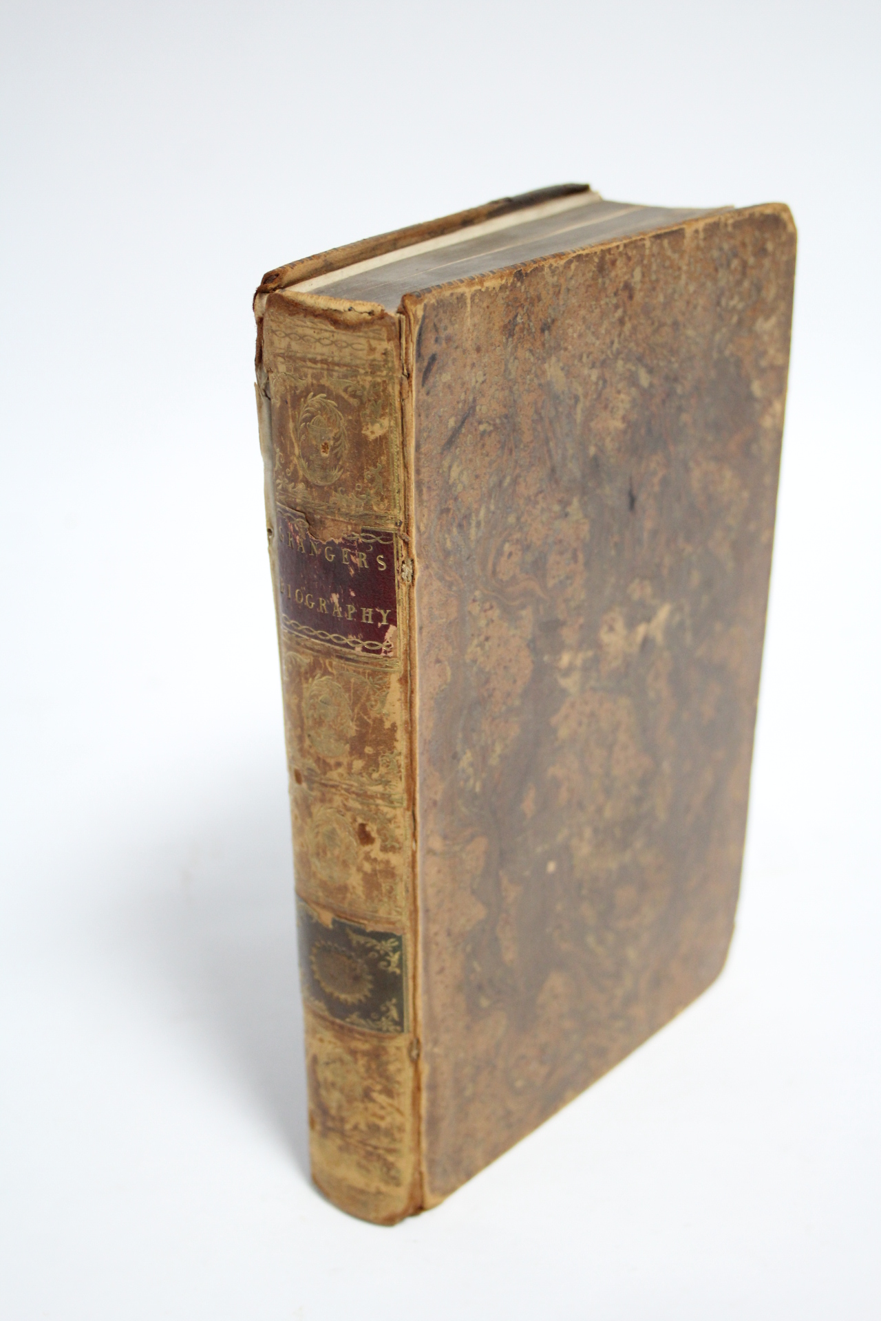 A late 18th century leather-bound volume “A Biographical History of England From Egbert the Great to