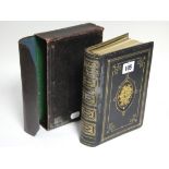 A late 19th century leather-bound volume given to “James Haram Esq, Manager of the National Bank