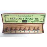 A set of Britains painted lead Types of The Servian Army series figures “SERVIAN INFANTRY” (No.