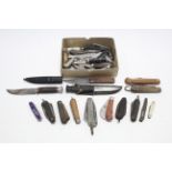 A collection of forty-eight various pocketknives; & three hunting knives.