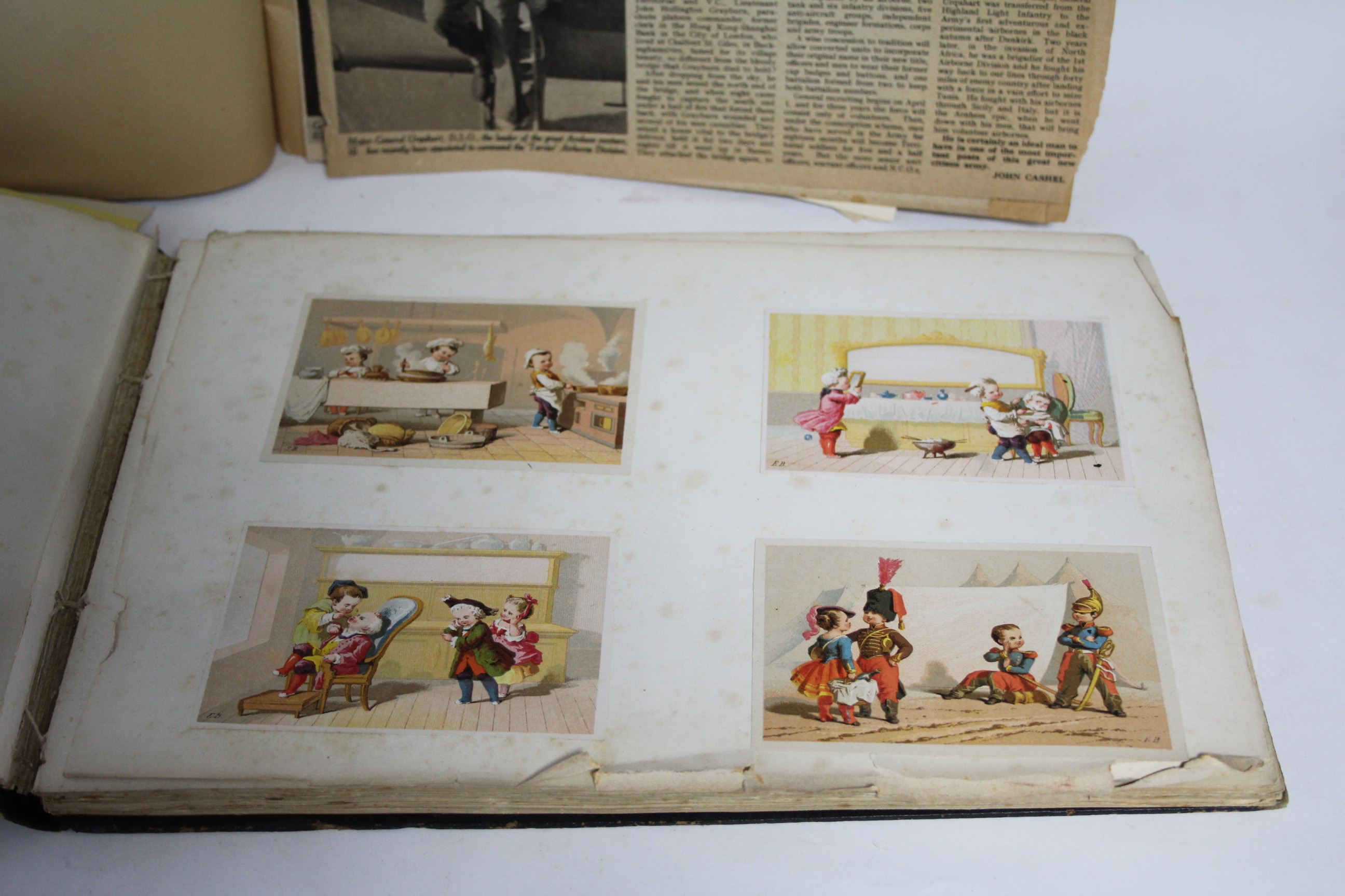 Two scrap books containing numerous illustrations, newspaper cuttings, etc. - Bild 3 aus 13