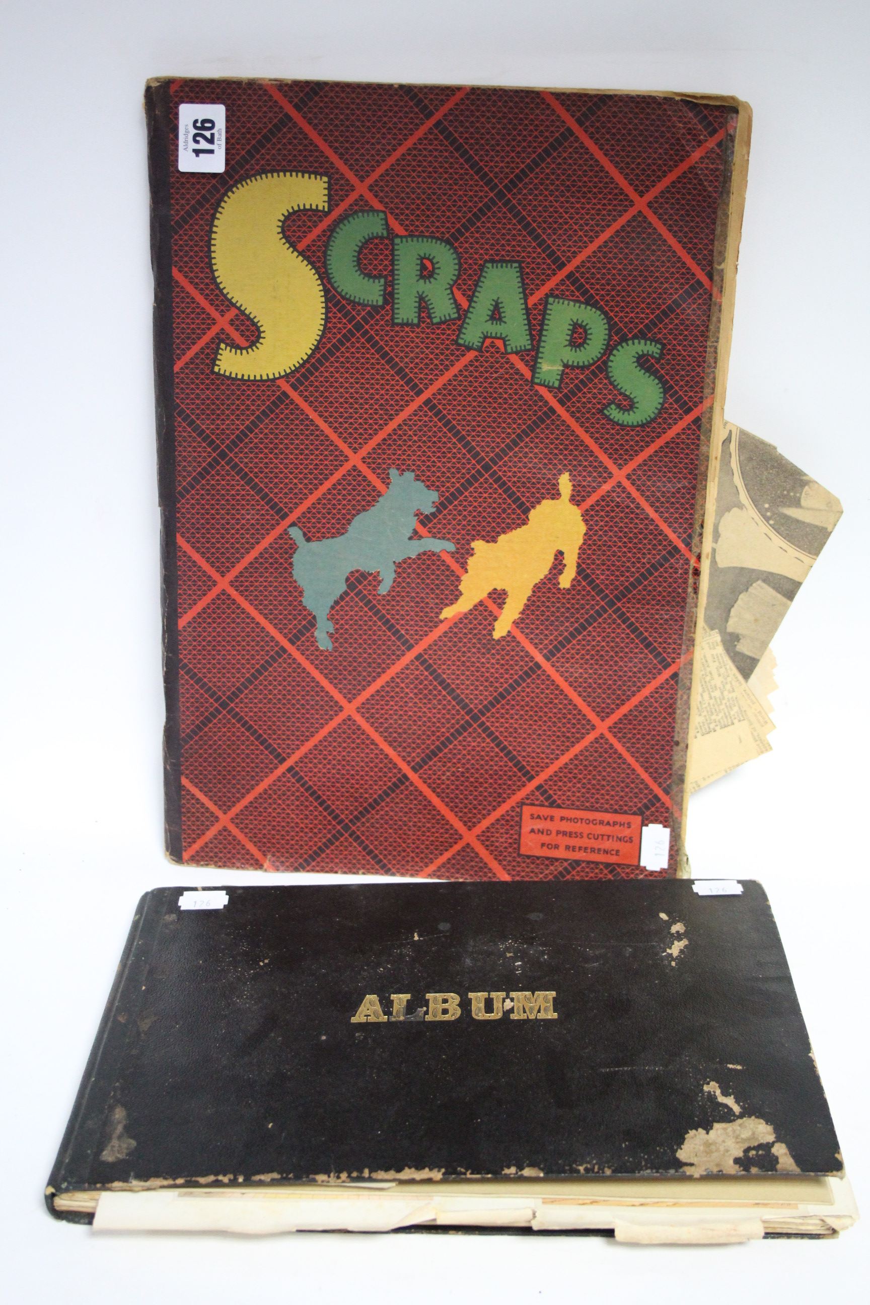 Two scrap books containing numerous illustrations, newspaper cuttings, etc.