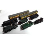 Six various “OO” gauge scale model tank locomotives; and a pair of Tri-Ang “OO” gauge scale model