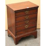 A late Victorian mahogany sheet-music chest fitted five long drawers with hinged fall-front, & on