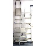 Three aluminium ladders.