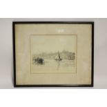 WYLLIE, William Lionel (1851-1931). A black & white etching titled: "Canstantinople"; signed in