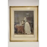 F. CAZENOVE, after L. BOILLY. A late 18th century coloured aquatint titled: "L'Optique", depicting a