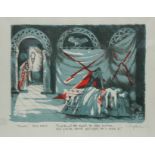 HOPE, Polly (contemporary). Three coloured lithographs of Shakespearian scenes from Macbeth, all
