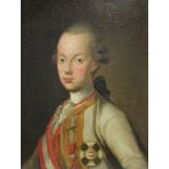 CONTINENTAL SCHOOL, 18th century. A half-length portrait of a young nobleman wearing orders. Oil