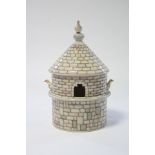 A Dove Cote with removable cover, designed by Sally Tuffin; 8” high painted “No 1/25” to base.