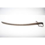 A 19th century Cavalry officer’s sword with 30” long single-edge curved blade, & with wire grip