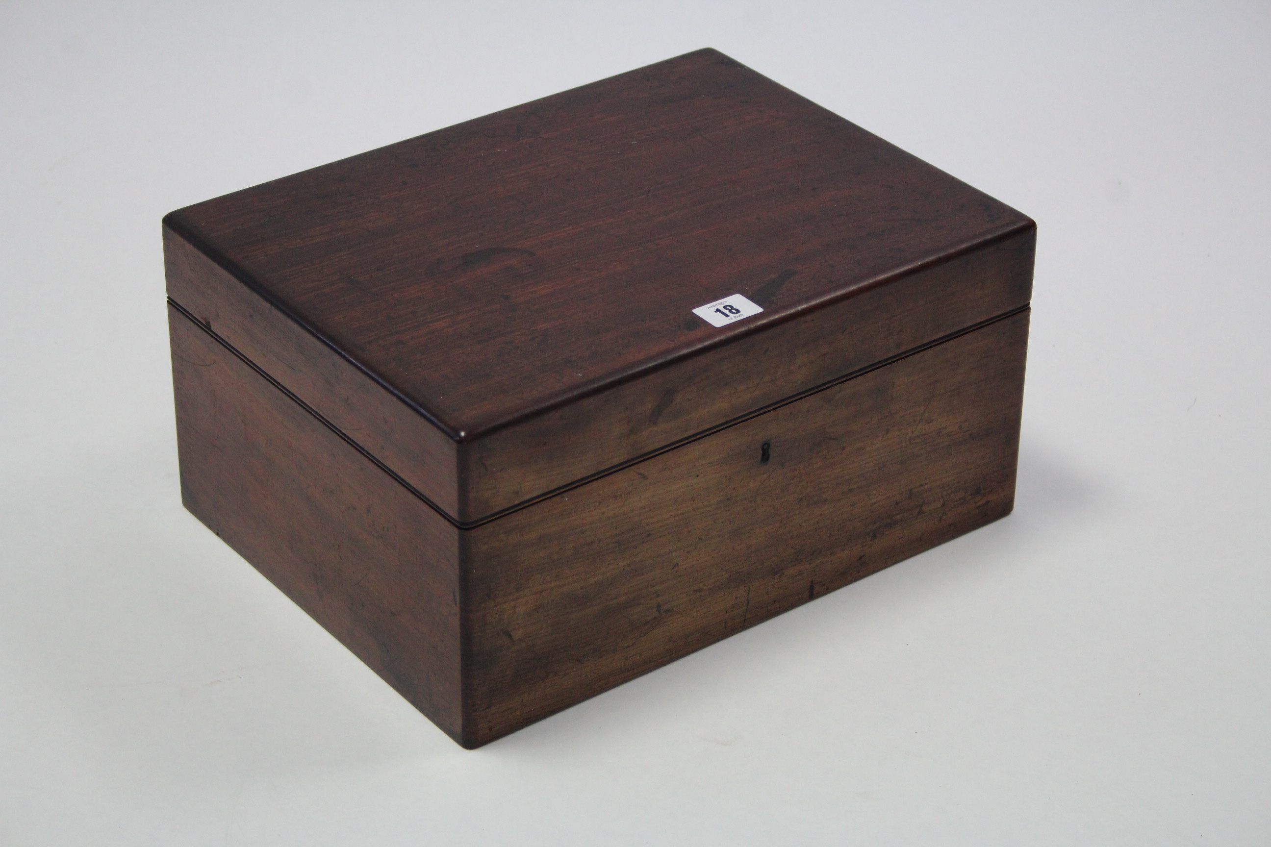 A late 19th/early 20th century mahogany apothecary’s box with fitted interior enclosed by hinged - Image 3 of 3