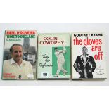 Three volumes on cricket “Time For Reflection” by Colin Cowdrey, “The Gloves Are Off”, by Godfrey