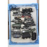 Seven various “OO” gauge scale model tank locomotives; various railway model buildings, etc.,