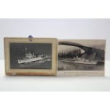 Two black & white photographs of the warship H. M. S. Corunna; together with five various other