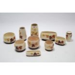 Eleven various Sylvac pottery "Maple Leaf" pattern vases & bowls, one damaged, w.a.f.