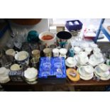 Various items of decorative china, pottery, glassware, etc.