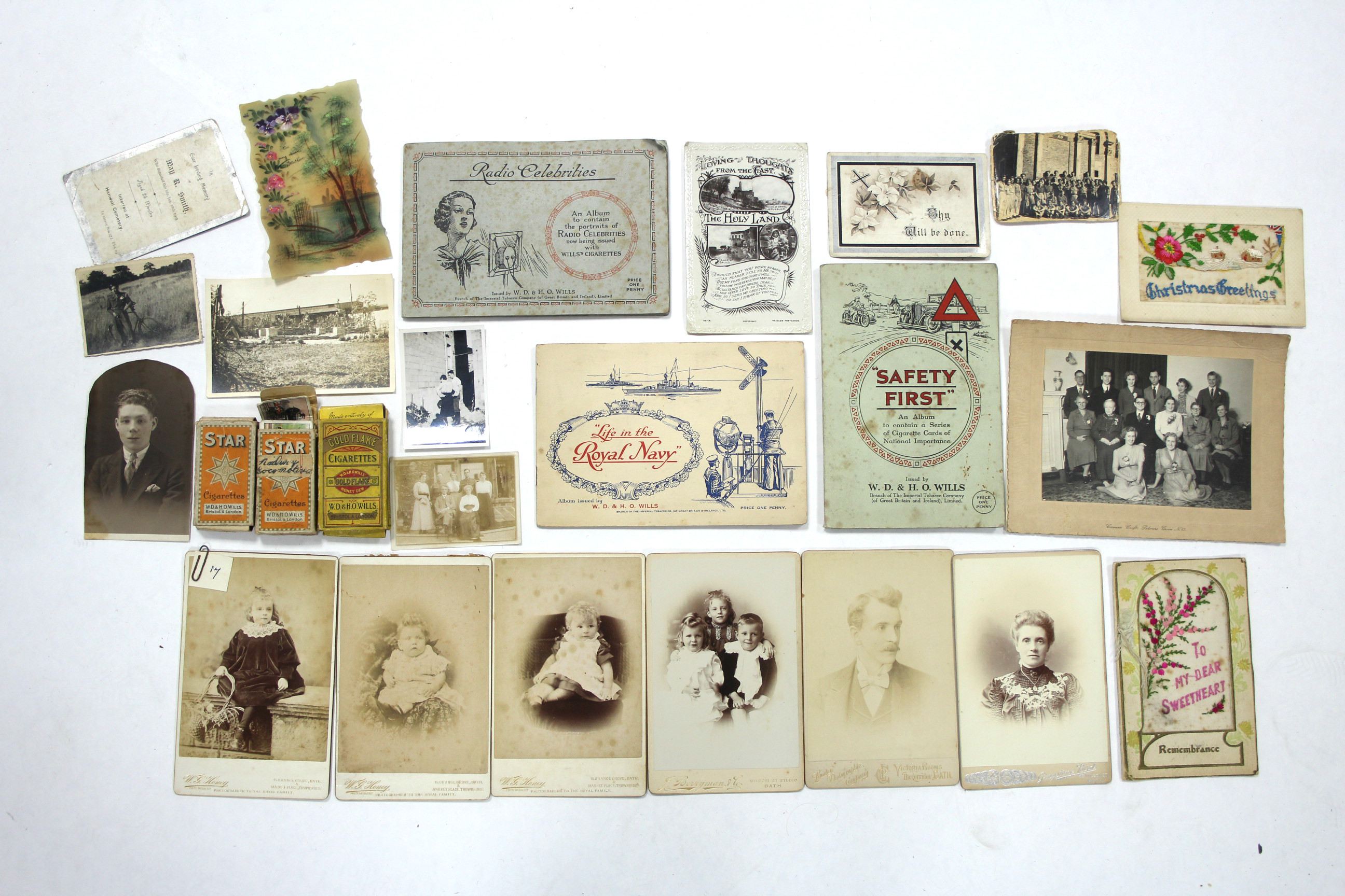 Six late 19th/early 20th century portrait cabinet cards each taken by a bath photographer,
