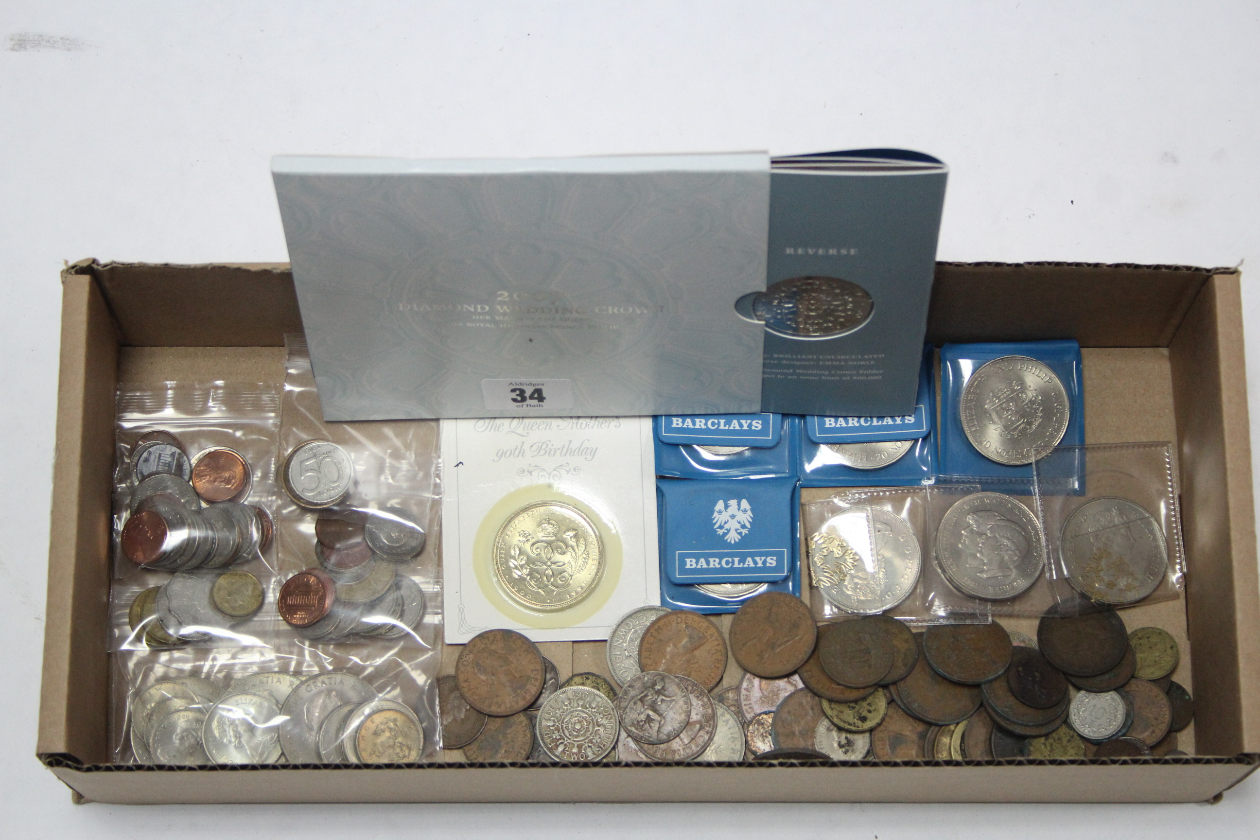 Various British & foreign coins.