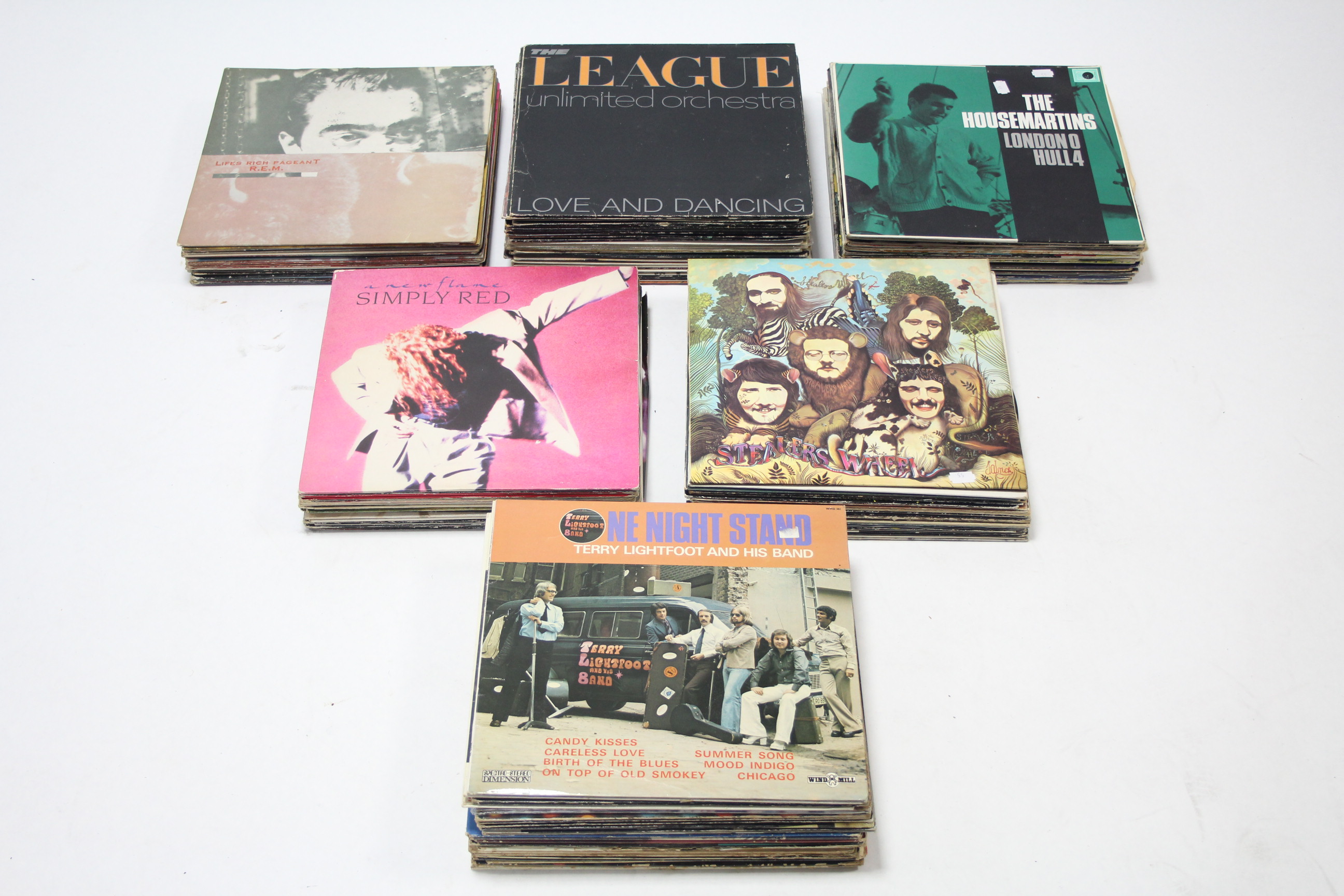 Approximately one hundred & fifty various L. P. records-pop, rock, etc.