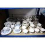 A Noritake "Blue Moon" pattern twenty-nine piece part dinner & tea service; & a Colclough floral