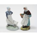 A Royal Doulton figure “Country Lass” (HN 1991); & a Royal Copenhagen figure in the form of a