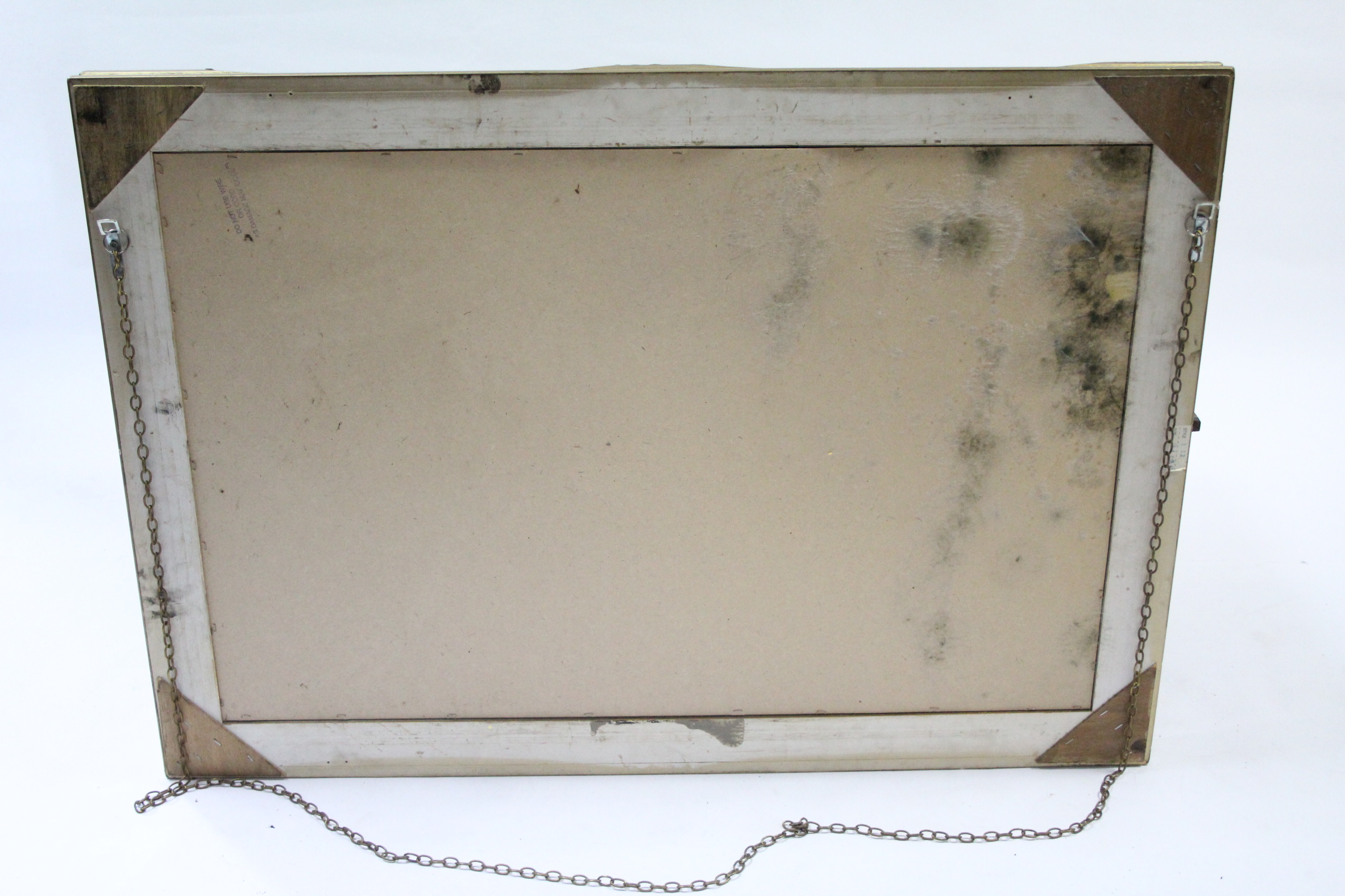 A large gilt frame rectangular wall mirror with raised scroll border & with beaded edge, 29½” x - Image 2 of 2