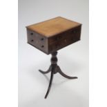 A Regency rosewood & mahogany crossbanded needlework table,