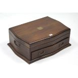 A mahogany canteen case with lift lid & fitted single drawer; 21½" wide.