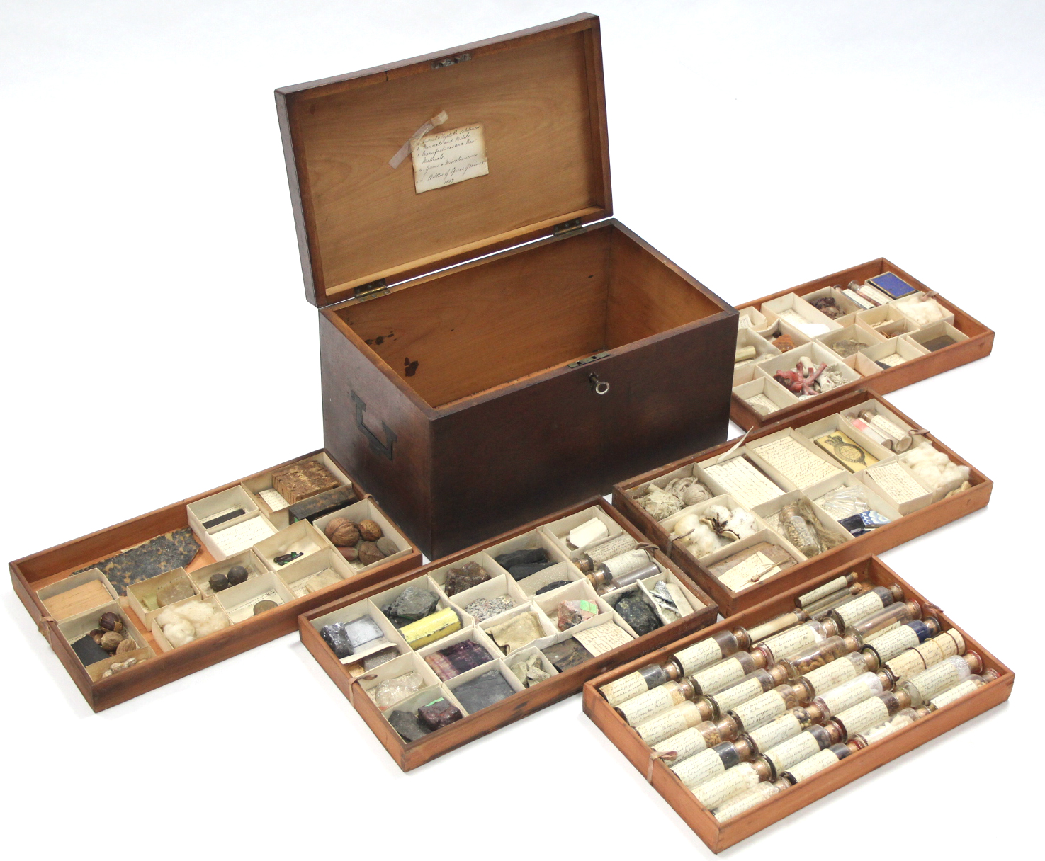 A MID-19th century MAHOGANY COLLECTOR'S CHEST fitted removable trays containing specimens of - Image 2 of 9