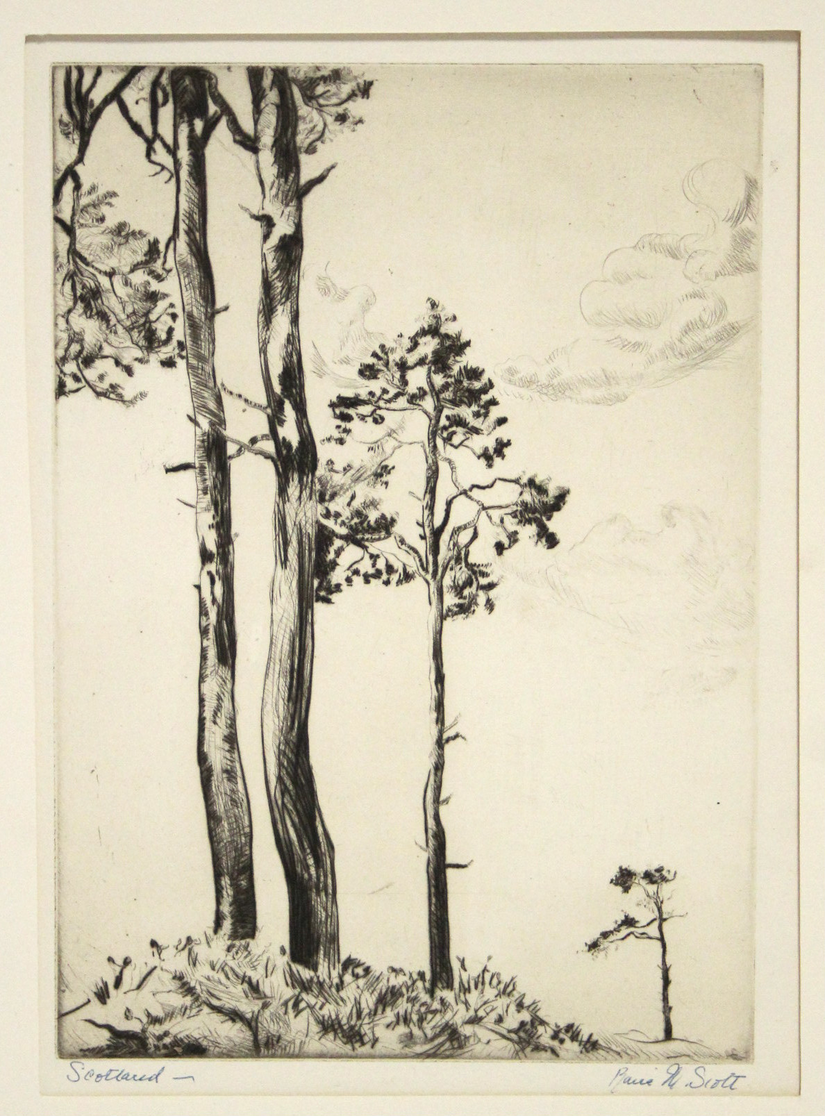 KAPPEL, Philip (1901-1981). A black-&-white etching of trees by a shore, signed in pencil: 9½" x - Image 3 of 12