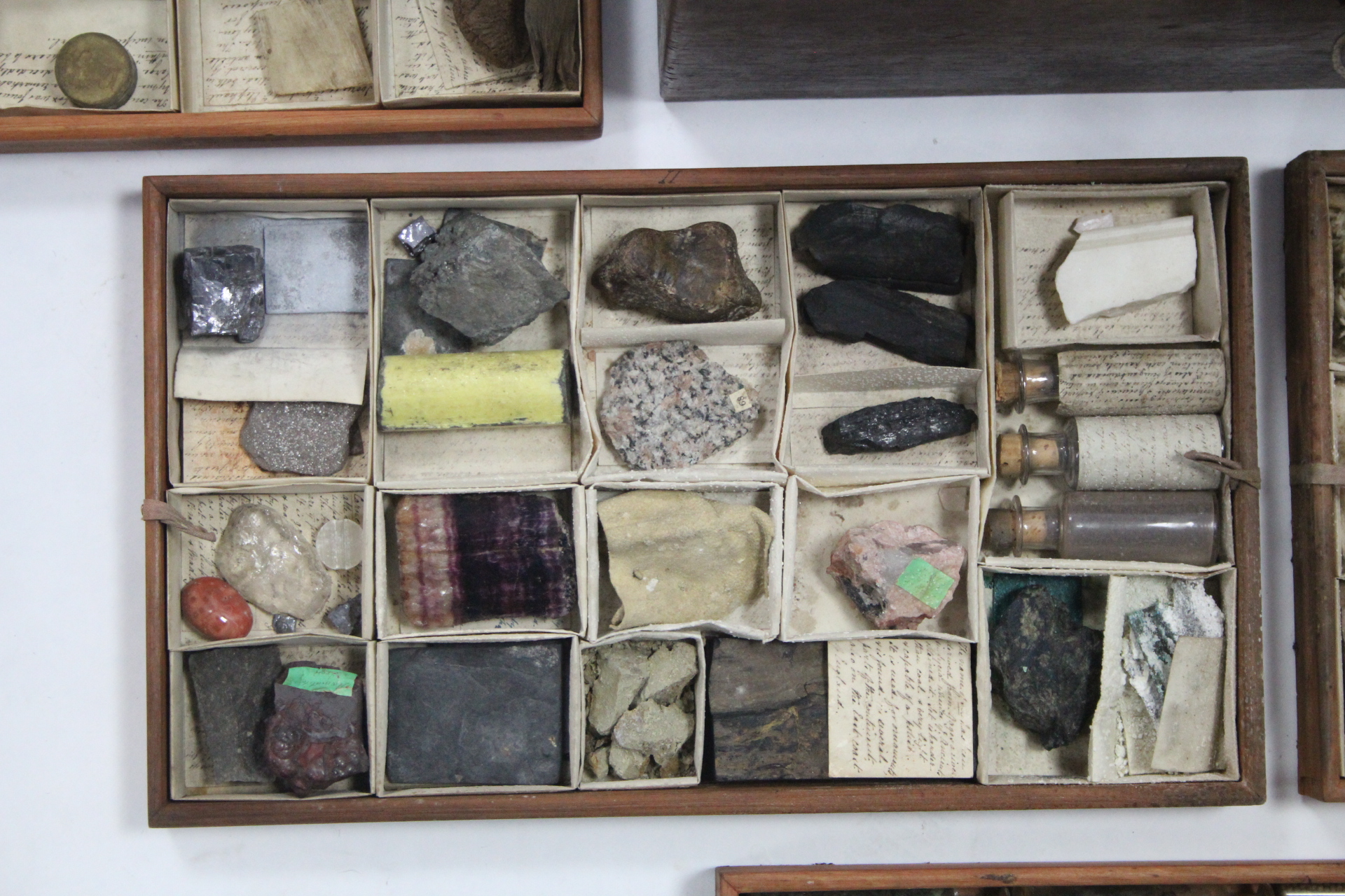 A MID-19th century MAHOGANY COLLECTOR'S CHEST fitted removable trays containing specimens of - Image 4 of 9