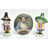 A pair of Samson porcelain copies of Chelsea Mansion House Dwarves, 4¾" high (one with chip to rim);