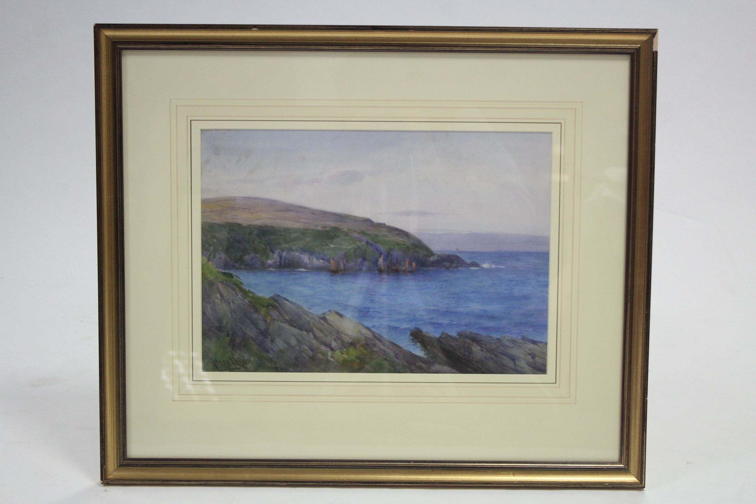 LYON, Henry J. (Exhib. 1897-1933). Port Jack, Isle of Man. Signed; watercolour: 10½" x 14¾".