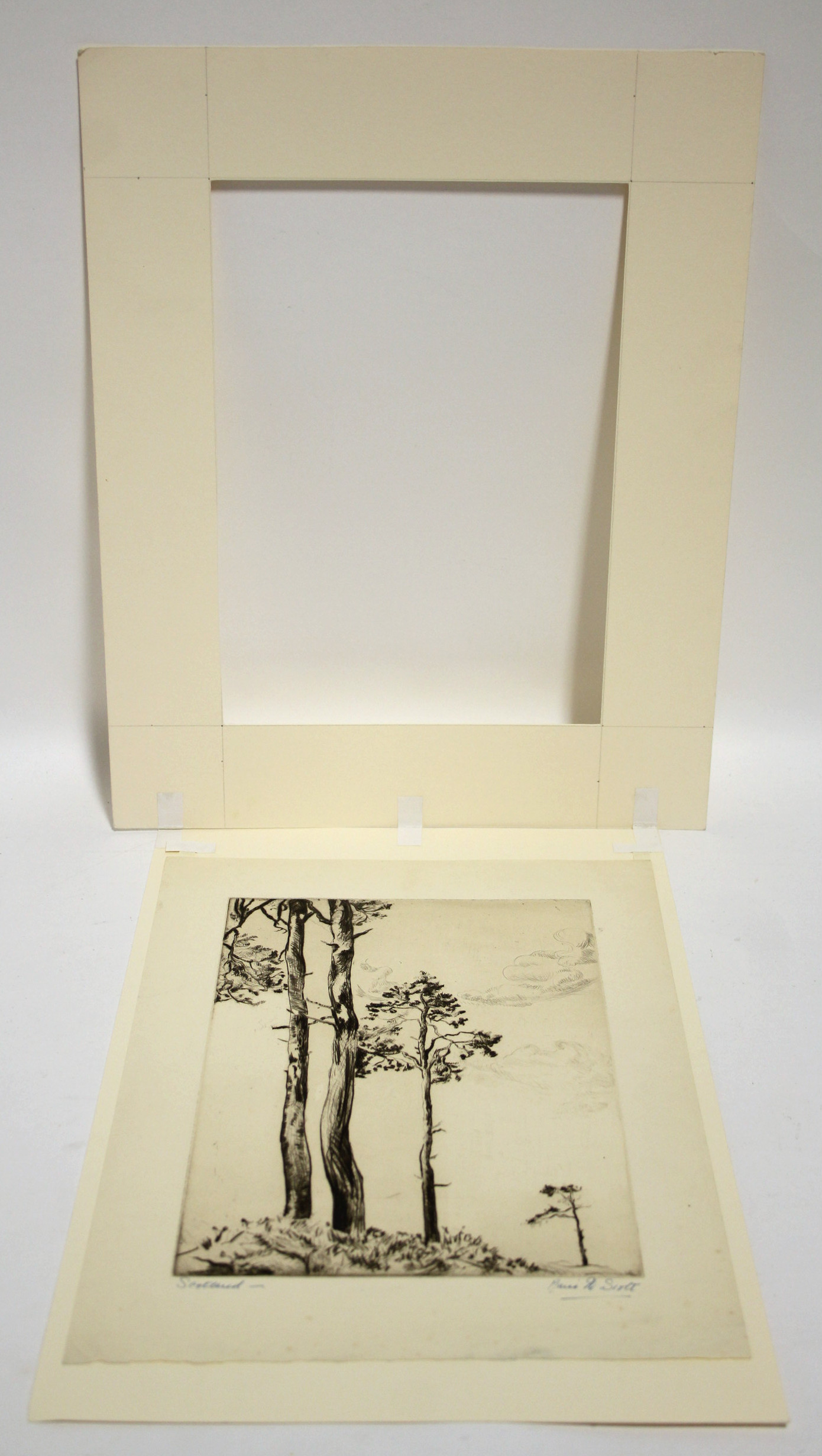 KAPPEL, Philip (1901-1981). A black-&-white etching of trees by a shore, signed in pencil: 9½" x - Image 12 of 12