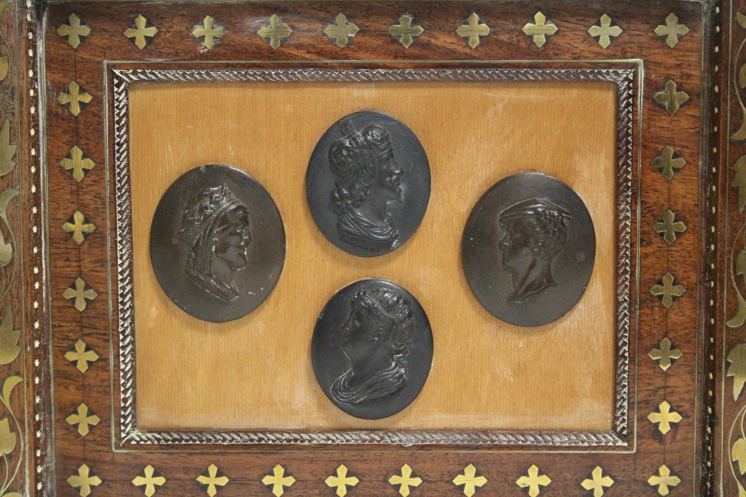 A group of seven late 18th/early 19th century black basalt oval male portrait medallions & one ditto - Image 4 of 7