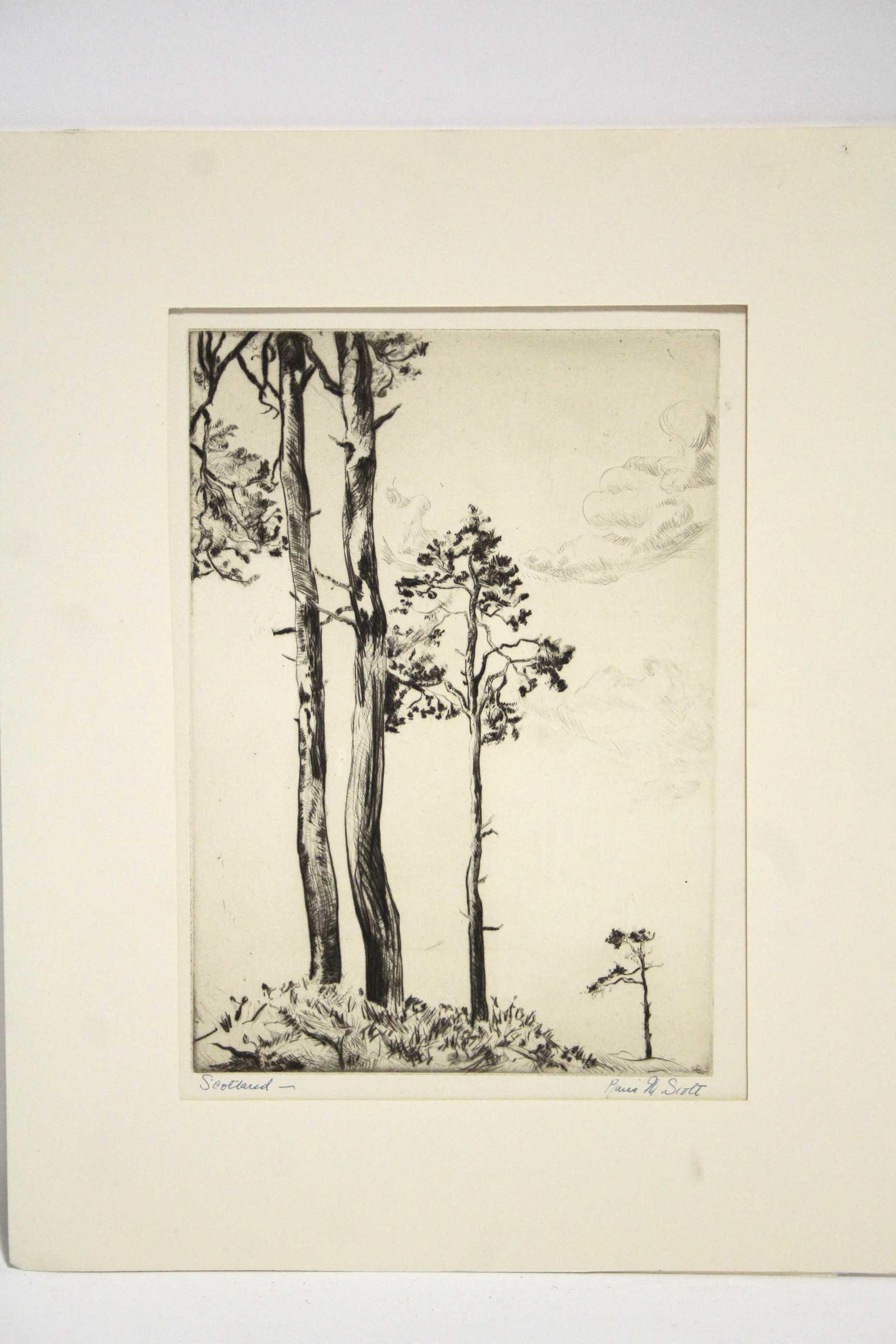 KAPPEL, Philip (1901-1981). A black-&-white etching of trees by a shore, signed in pencil: 9½" x - Image 11 of 12