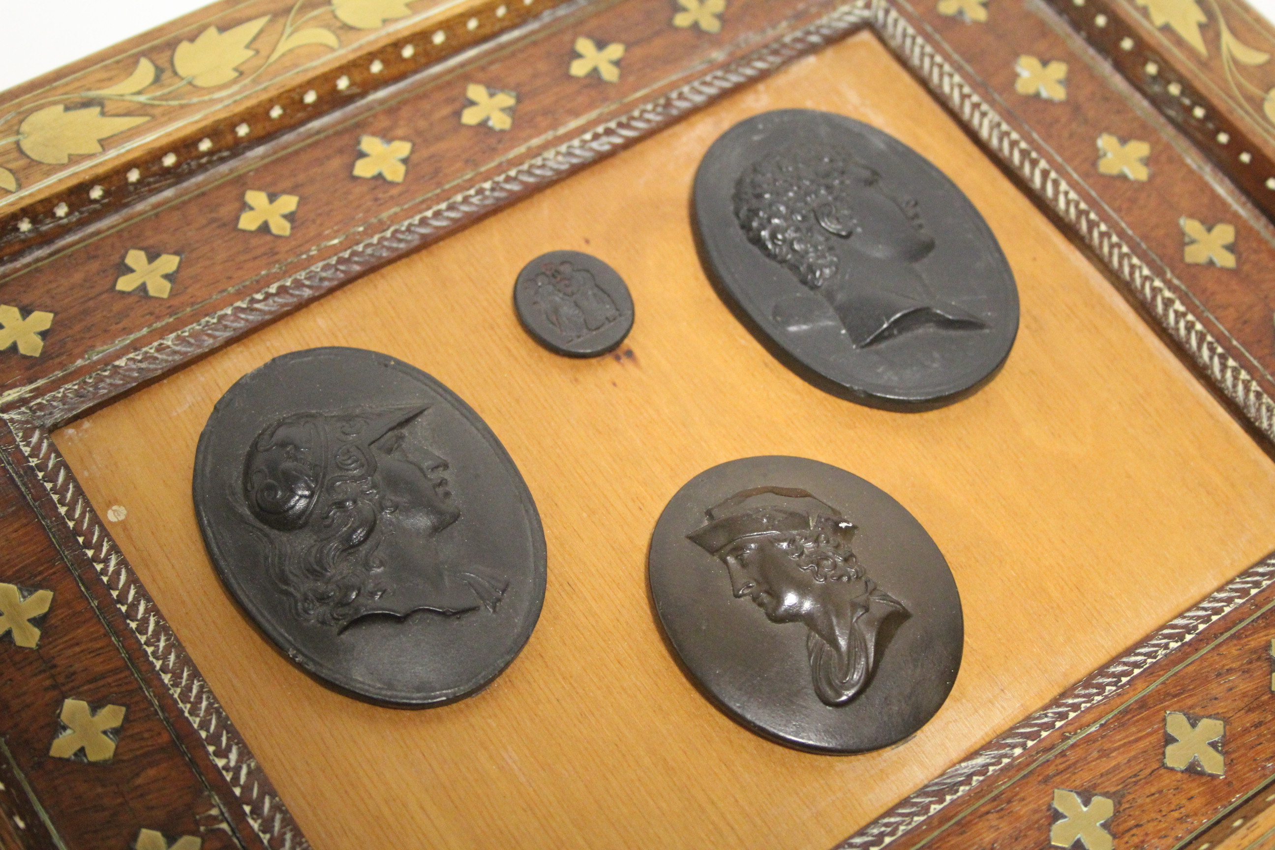 A group of seven late 18th/early 19th century black basalt oval male portrait medallions & one ditto - Image 6 of 7