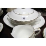 A Royal Worcester bone china “Gold Chantilly” pattern part dinner & tea service including a circular