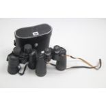 A pair of Zennox 10 x 50mm binoculars with case; & a pair of Chinon 10 x 50mm binoculars, lacking