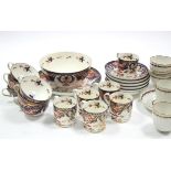 A Victorian china floral decorated eighteen piece part tea & coffee service; another Victorian