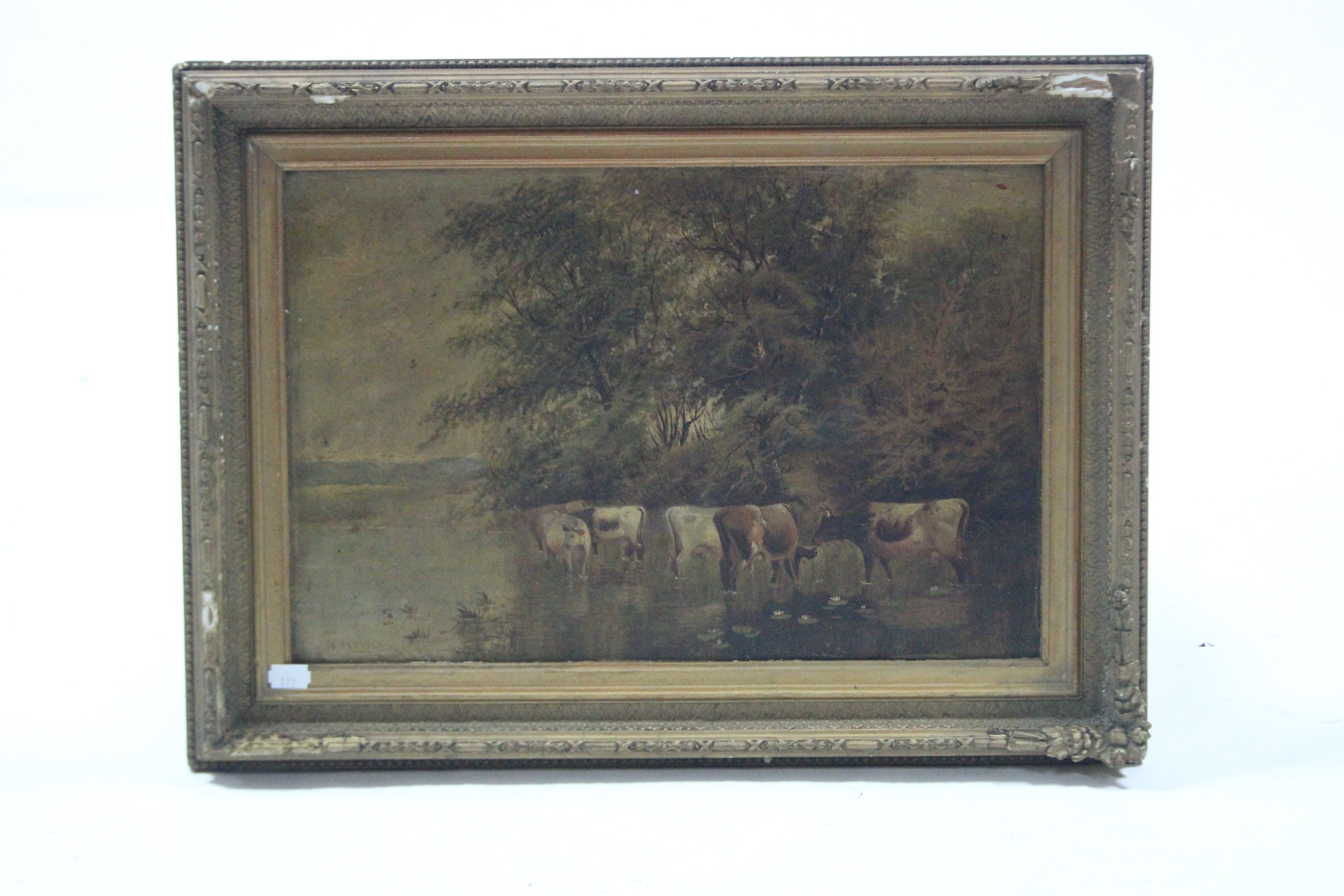 Two oil paintings on card by G. Harris, depicting a coaching scene & a river scene, both signed, - Image 2 of 7