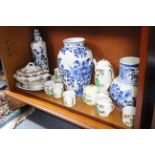 Six Poole pottery vases; a ditto biscuit barrel & butter dish; & various other items of decorative