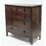 A Victorian mahogany chest fitted two short & three long graduated drawers with turned knob handles,