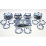 A Burslem blue & white “Douglas” pattern forty-seven piece part dinner service, part w.a.f.