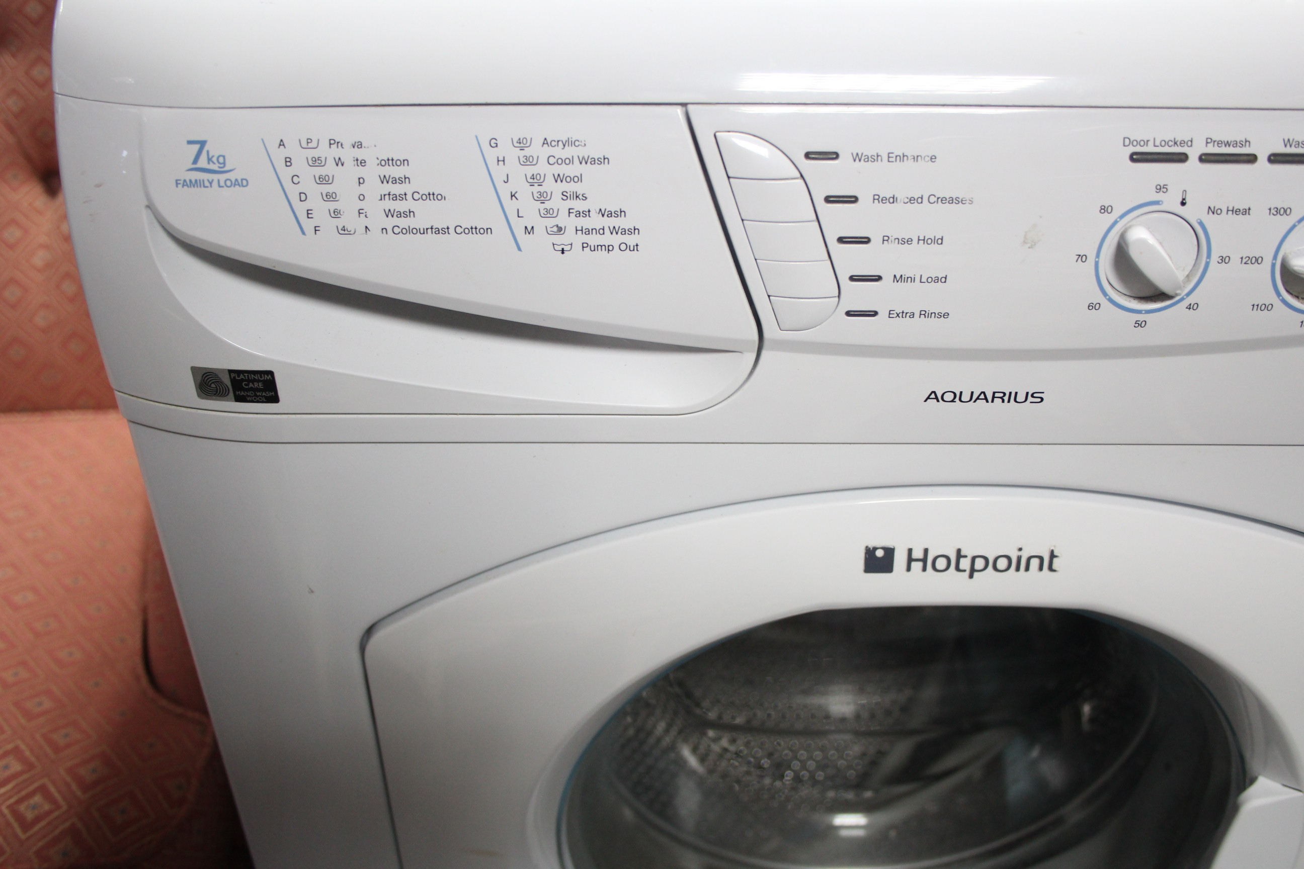 A Hotpoint Aquarius 7kg washing machine in white finish case, w.o. - Image 3 of 3