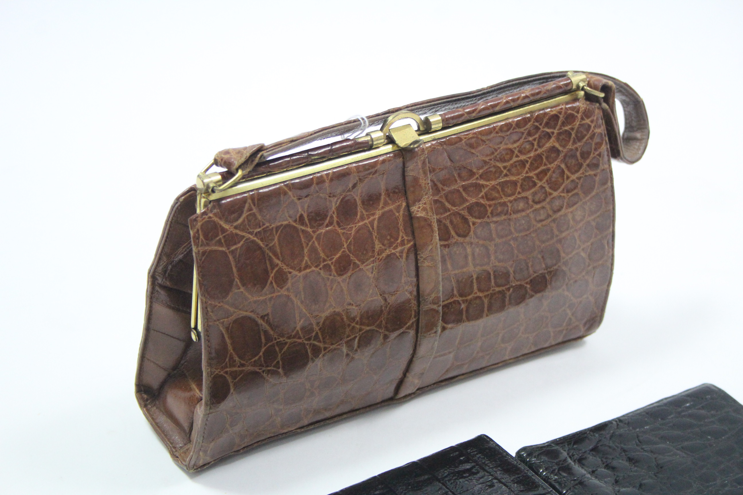 A crocodile skin handbag; a ditto purse; & two ditto wallets. - Image 2 of 3