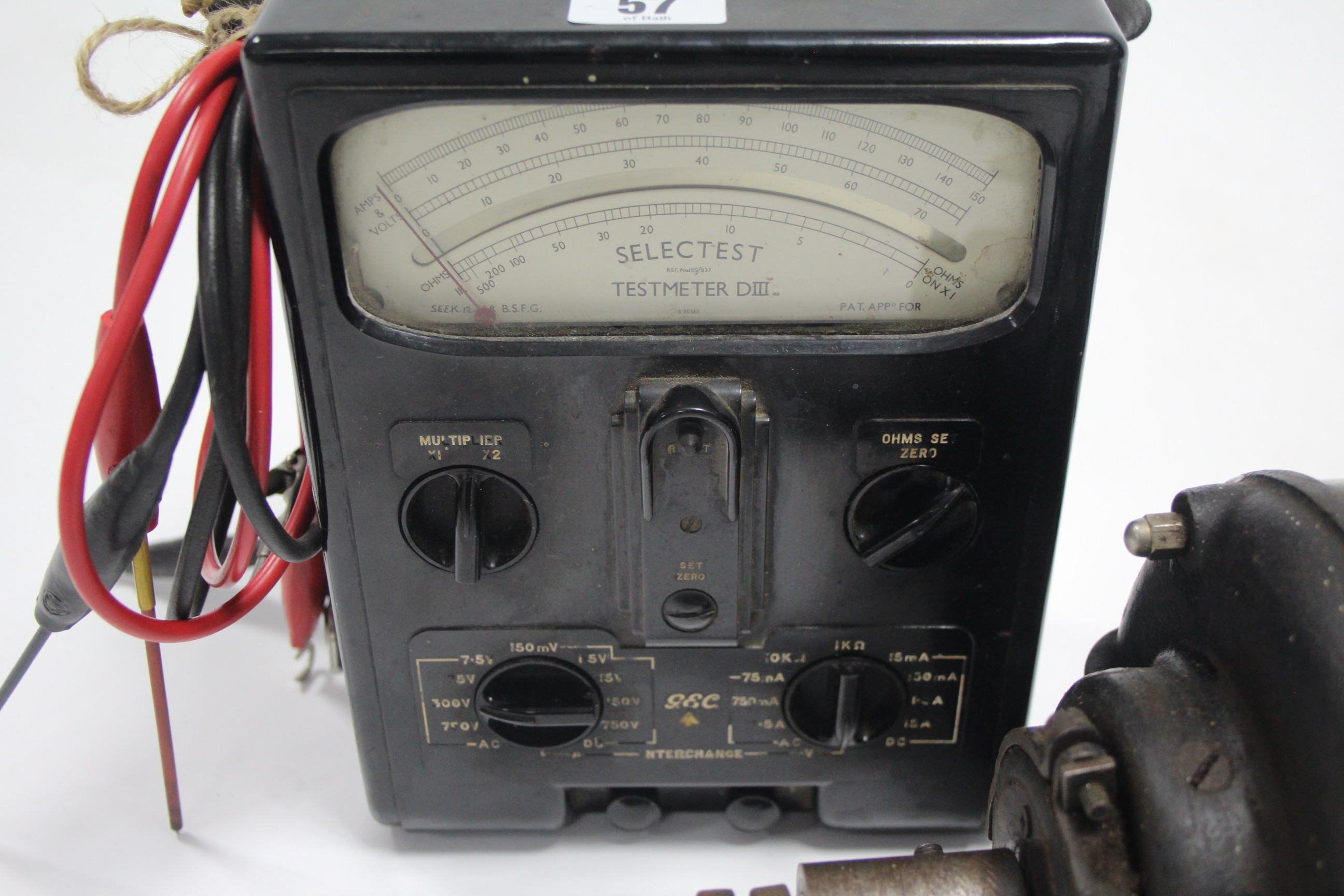 A Selectest “Testmeter DIII” volt meter; three other meters; & a Doncaster AC motor. - Image 6 of 6