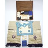 Two “Royal Masonic Institution for Girls” medals; a Masonic regalia apron; & various other Masonic