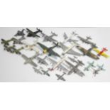 Twenty four various die-cast scale model aeroplanes by Dinky, Lesney, & others, all un-boxed.